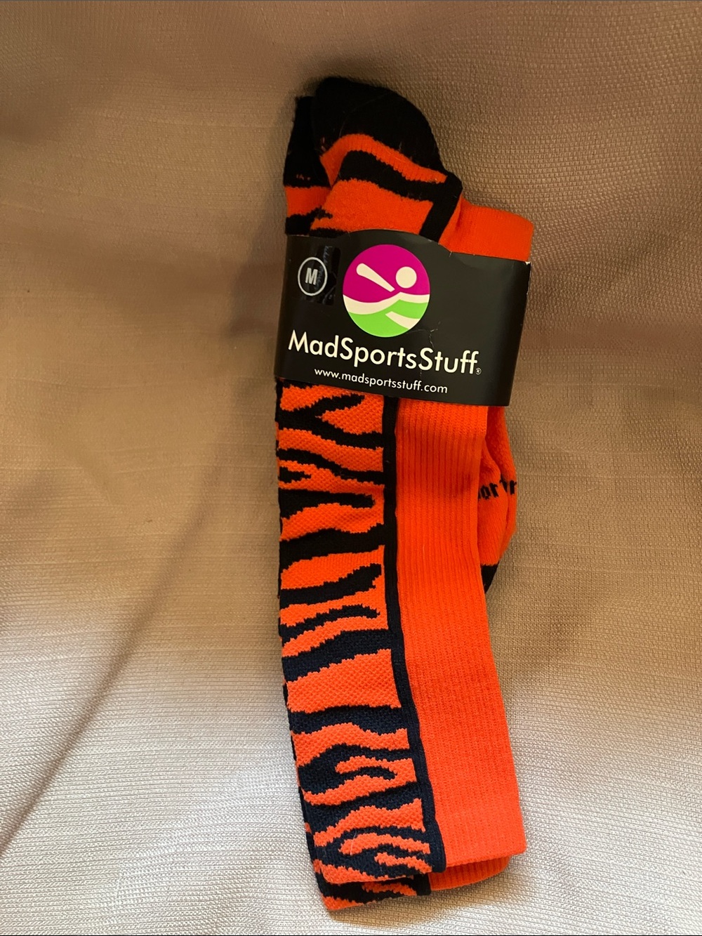 Men's Orange & Black Athletic Socks - Tiger Stripe